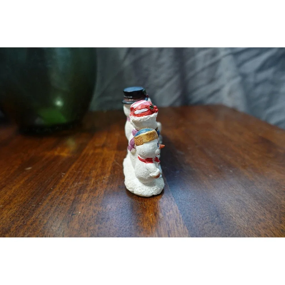 Christmas Snowman Family‎ Figurine Winter Holiday Tabletop Decor 5 Inch Resin